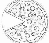 Pizza Coloring Pages Hut Slice Toppings Printable Getdrawings Getcolorings Color Colorings sketch template