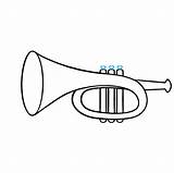 Trumpet Easy sketch template