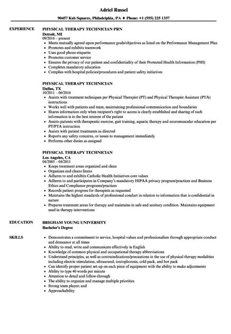 sample physical therapy technician resume samples velvet jobs physical