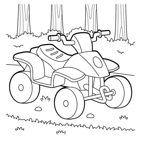 premium vector quad bike vehicle coloring page  kids