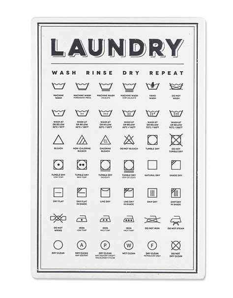 laundry symbols wall sign wanderlust boutique general store