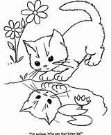 Coloring Cat Pages Kitty Printable Kids Cats Kitten Sheets Color Cute Kittens Animals sketch template