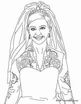 Coloring Middleton Sonrisa Huwelijk Dibujos Princesa Hellokids Gratuit Kleurplaat Bruidspaar Dress Sonrisas Drucken Farben sketch template