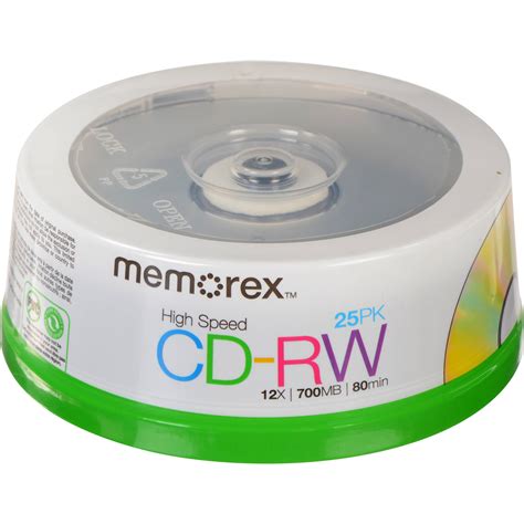 memorex mb minutes cd rw   discs  bh photo video