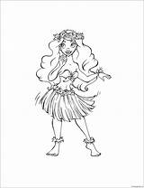 Hula Coloring Girl Pages Color sketch template