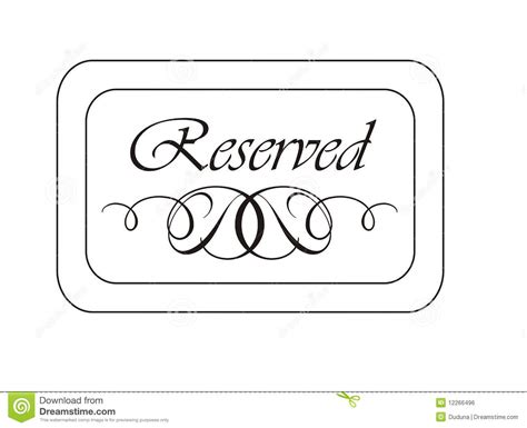 reserved sign stock illustration illustration  exclusive