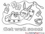 Soon Well Colouring Rabbit Coloring Sheet Title Cards sketch template