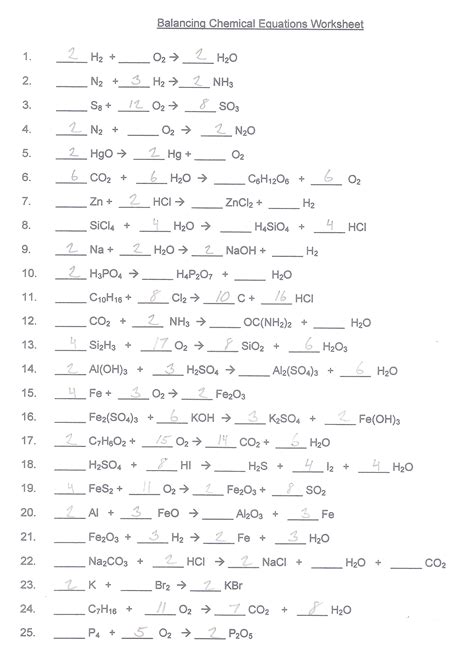 balancing chemical equations practice worksheet trozcocx
