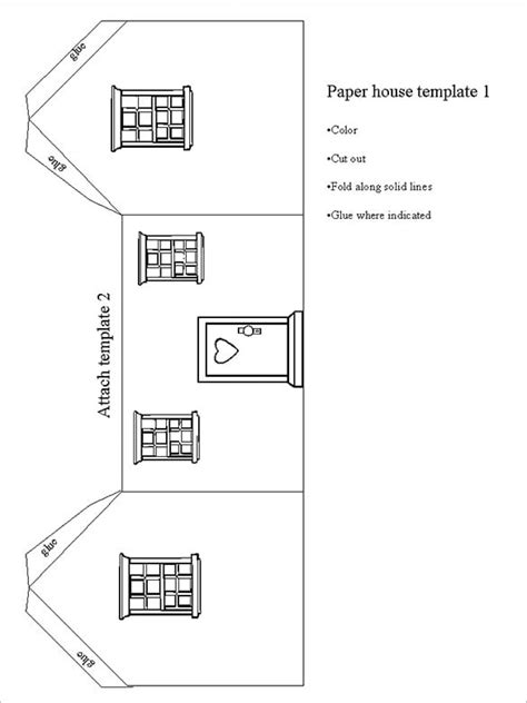 house template paper house template cardboard house