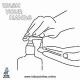 Coloring Hands Pages Washing Hand Wash Kids Sanitizer Printable Using sketch template