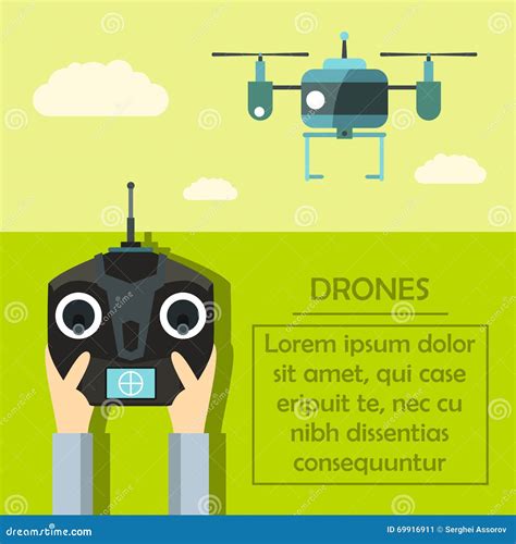 radio controlled drones concept stock vector illustration  motion flat