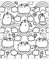 Pusheen Coloring Color Pages Kids Print Incredible sketch template