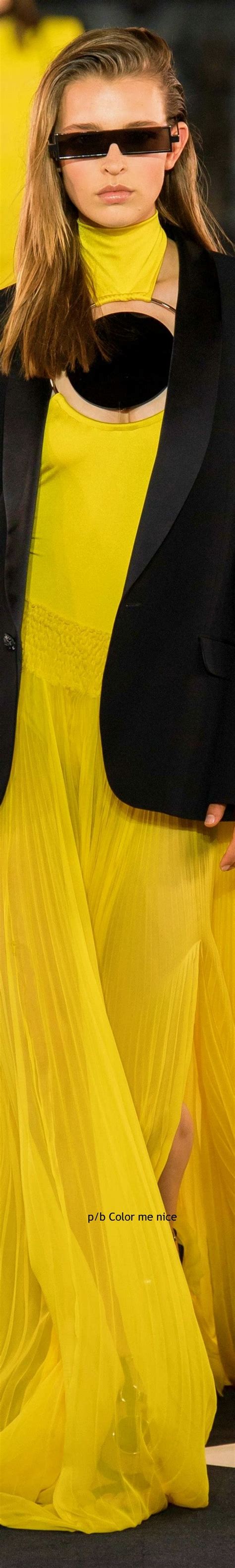 runway fashion mellow yellow black  yellow balmain  balmain collection color palette