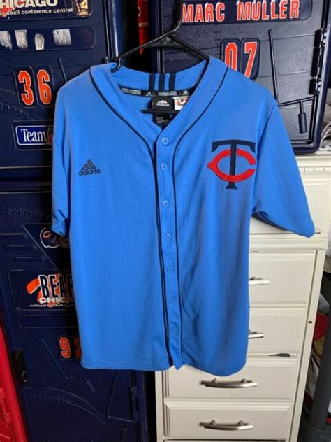 minnesota twins adidas cooperstown collection blue youth jersey large