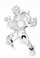 Junkrat Overwatch Chacal Frag Genji Launcher Heros Imprimer Line Lineart sketch template