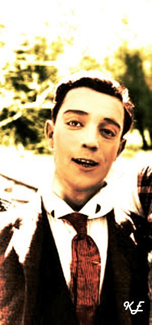 buster keaton smiling    nice colourization busters