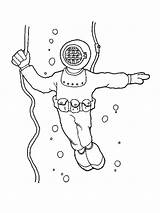 Diver Scuba Diving Template sketch template