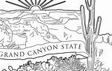 Canyon Grand Arizona Park Outline National Coloring Quarter State sketch template