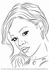 Rihanna Coloring Pages Draw Drawing Singers Template sketch template