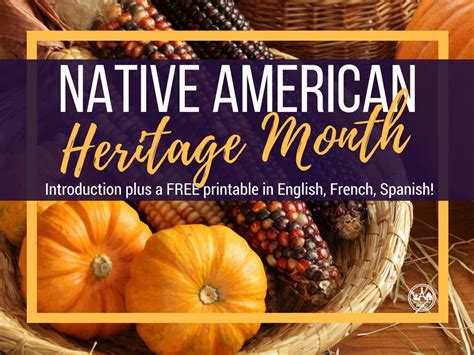 Native American Heritage Month Free Trilingual Printable