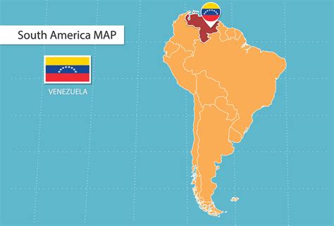 mapa de venezuela en america iconos  muestran la ubicacion