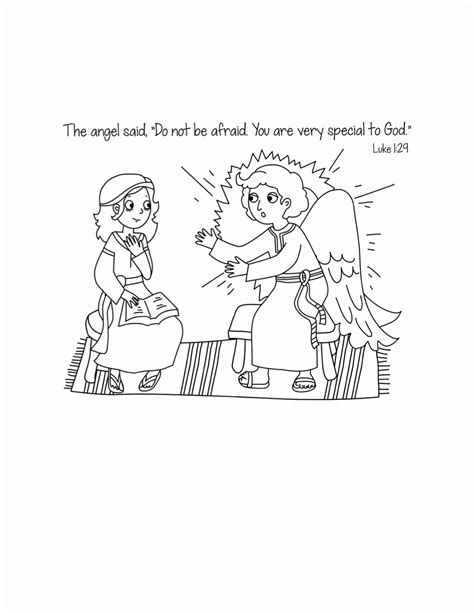 angel visits mary page coloring pages