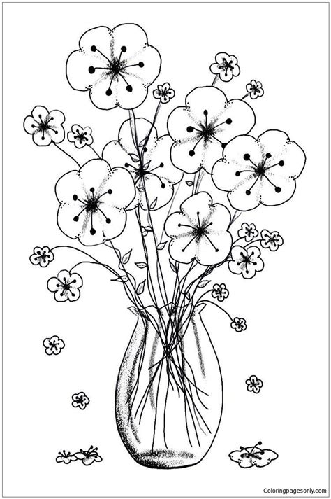beautiful flower vases coloring page  printable coloring pages
