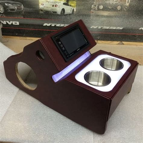 car audio double din custom console cup holders leds custom car interior custom car audio