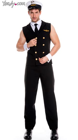 men s sexy sleeveless pilot costume airplane pilot