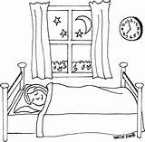 Coloring Bed Sleeping Clipart Colouring Sleep Pages Ss Webstockreview sketch template