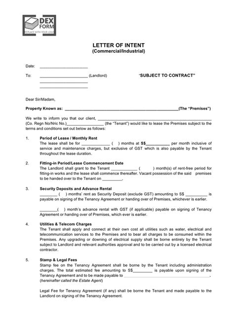 letter  intent sample grant  template