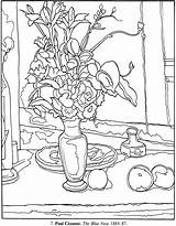 Coloring Pages Paul Cezanne Still Life Monet Monopoly Matisse Color Dover Colouring Paintings Print Vase Blue Famous Printable Drawing Haystack sketch template