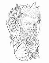 Poseidon Tatuagem Mythology Zeus Tatuaje Mitologia Griego Herois Chicano Aut Soac Body Japones Colorir Sereia Grega Esboço Tatto Kalitegergitavan Tattom sketch template