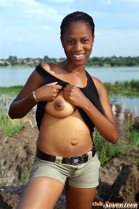 black teenage girl showing her big natural tits outdoor movie titan