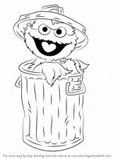 Oscar Grouch Sesame Street Draw Step Drawing Cartoon Coloring Pages Drawingtutorials101 Monster Tutorials Muppets Kids Colouring Visit Tattoo sketch template