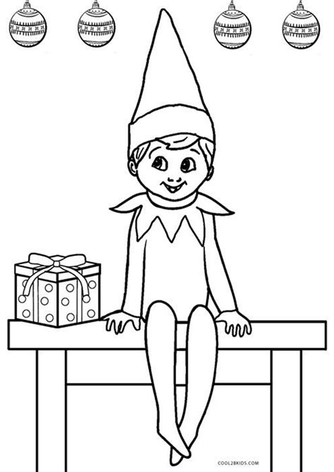 elf   shelf coloring pages printable