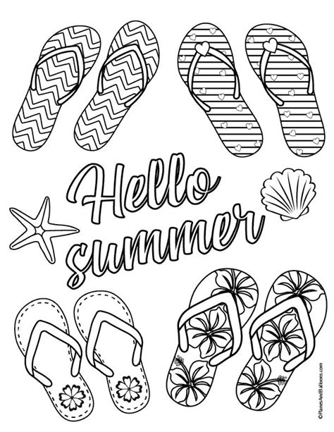fun summer coloring page  kids  grown ups alike  summer