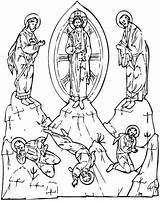 Orthodox Transfiguration Icons Christian Colouring Ikon Arte Senhor sketch template