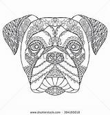 Dog Coloring Bulldog American Zentangle Pages Mandala Tattoos Choose Board Drawing Adult sketch template