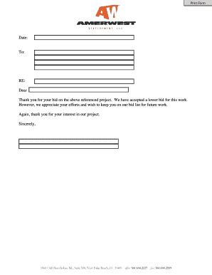 printable rejection letter sample forms  templates fillable