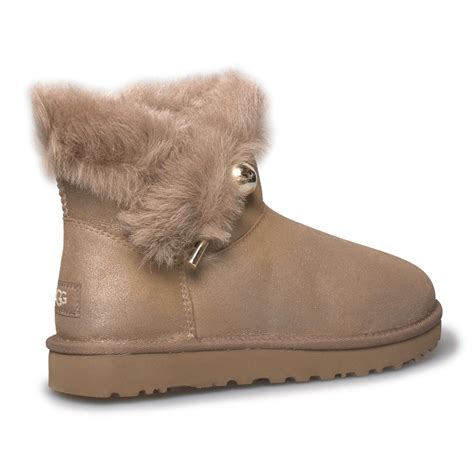 ugg classic fluff pin mini antique pearl boots womens mycozyboots
