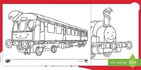 christmas train colouring pages teacher  twinkl