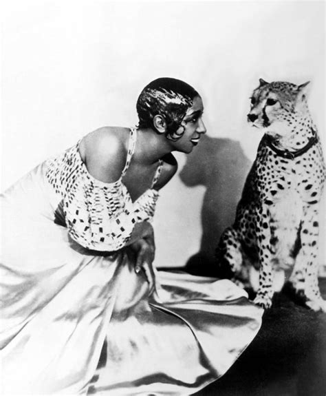 josephine baker and her cheetah photograph by everett