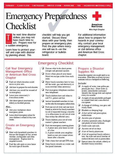 emergency preparedness checklist  emergency management public