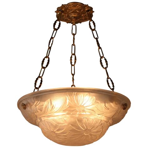 French Art Deco Glass Pendant Light For Sale At 1stdibs