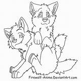 Wolf Coloring Pages Anime Cute Pup Pups Baby Printable Puppy Pack Two Wolves Lineart Color Firewolf Print Drawings Getcolorings Getdrawings sketch template