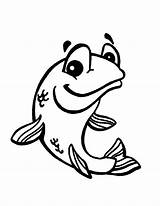 Fish Coloring Bass Pages Smiling sketch template
