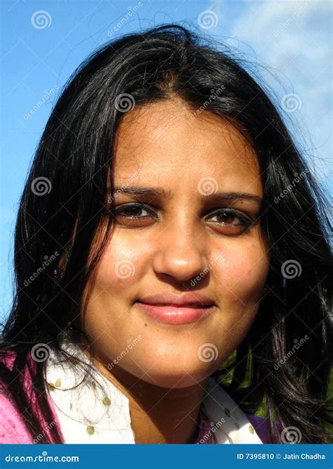 Smiling Indian Asian Woman Girl In Health And Fitness Clothing Stock