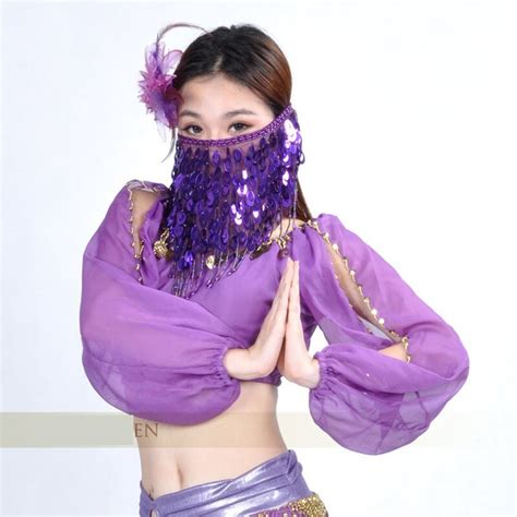 new shinning sequins face veil belly dance accessories 9 color to