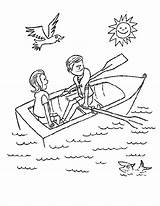Rowing Coloring Pages Row Boat Getdrawings sketch template